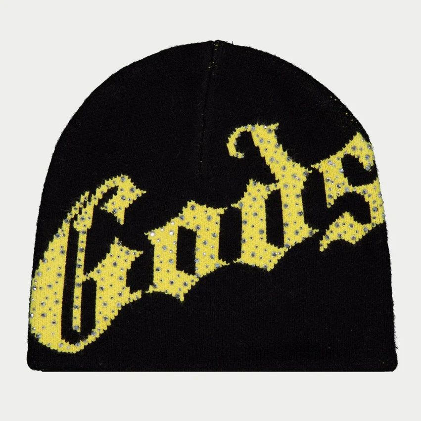 OG Logo Studded Beanie Black Yellow