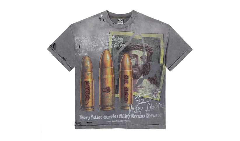 Faith Thrashed Tee Grey