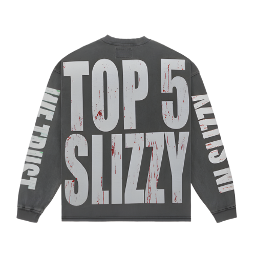 Top 5 Slizzy LS Grey Wash