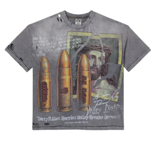 Faith Thrashed Tee Grey