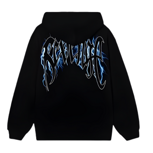 Blue Lighting Arch Logo Hoodie