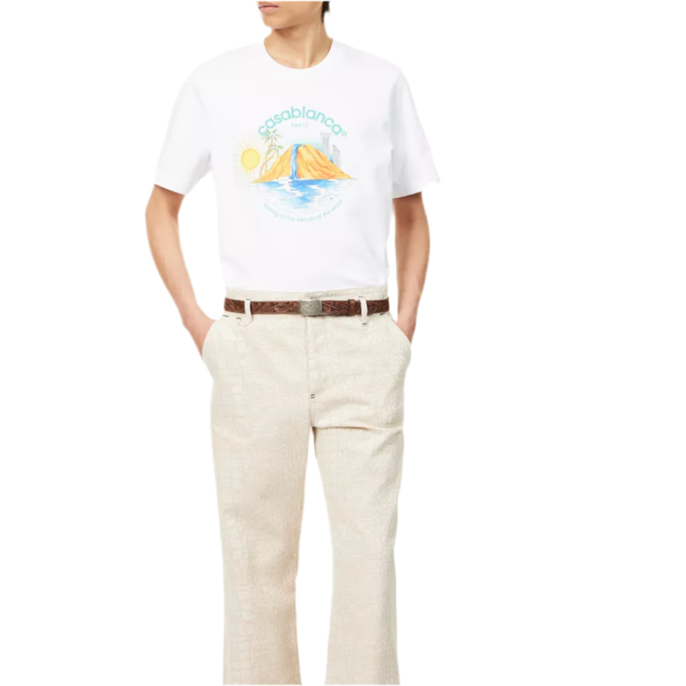 oasis printed tee white jersey