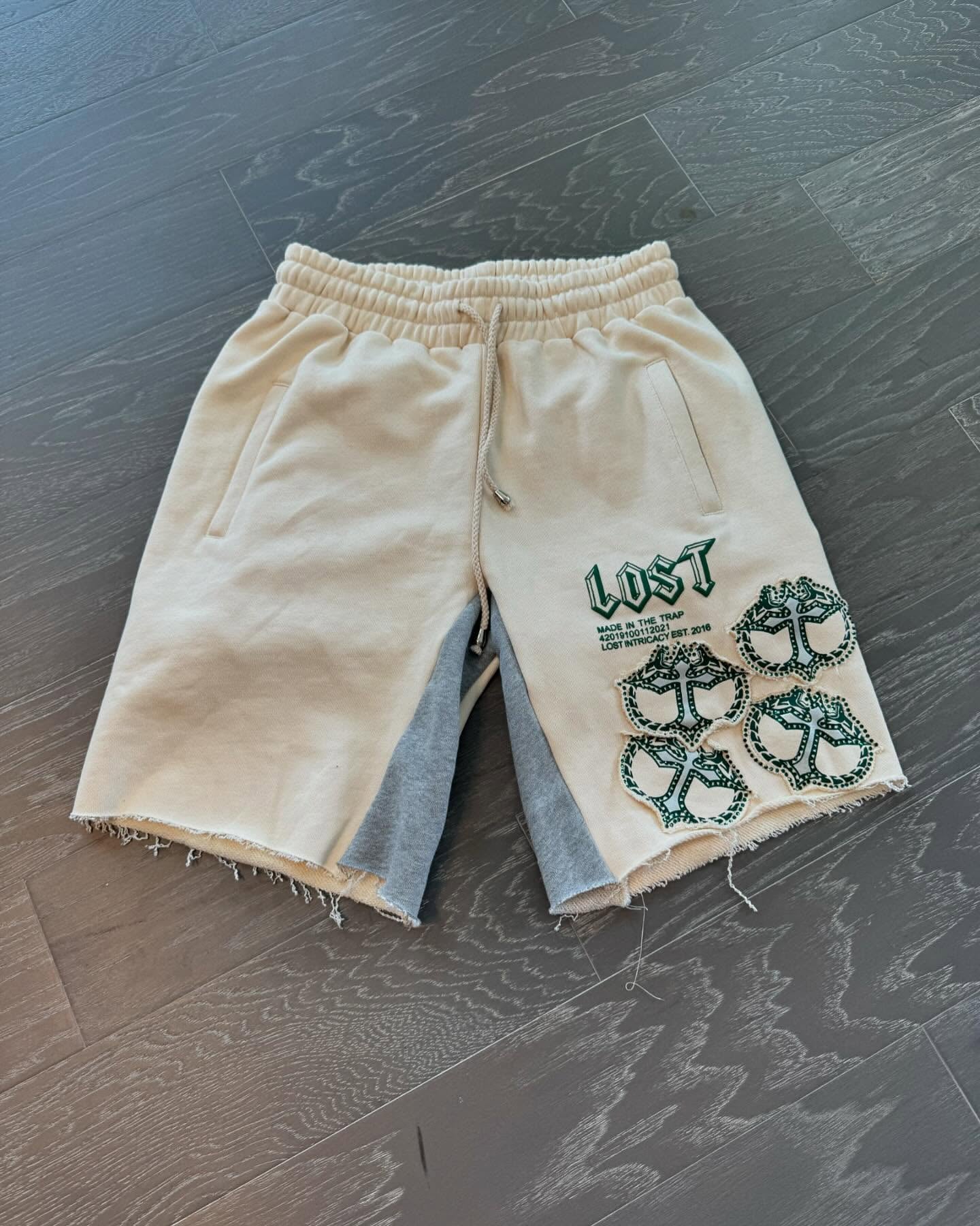 Cream/Green MITT Shorts