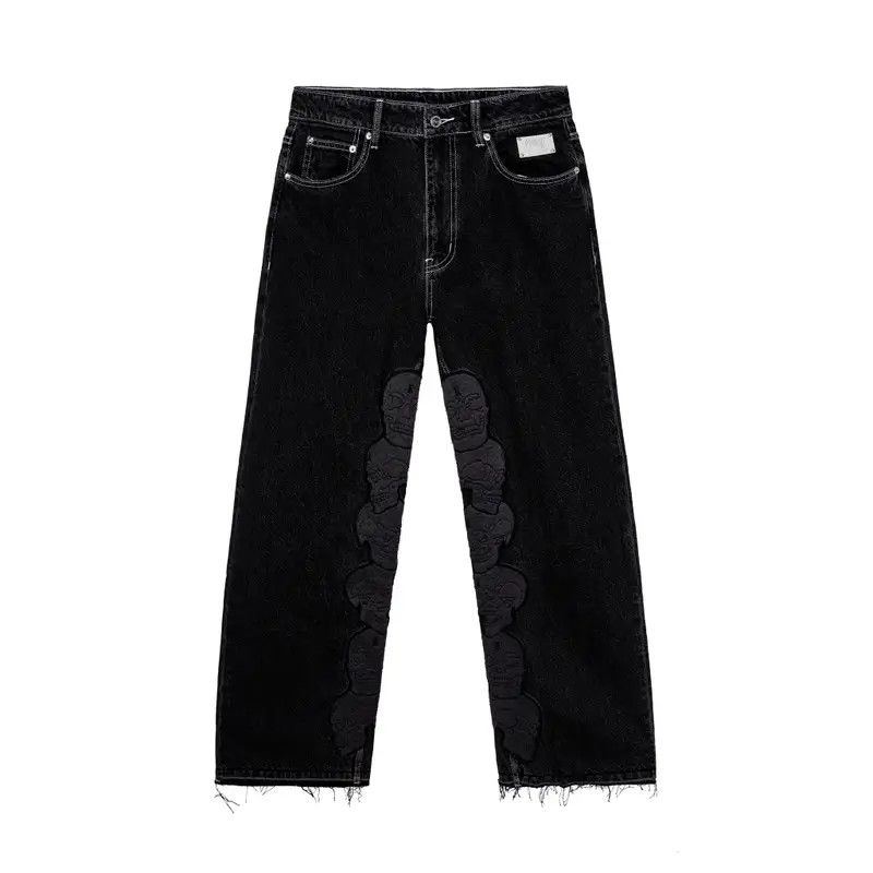 Skull Patch Denim Pant Black
