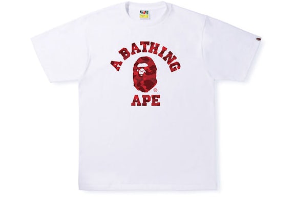 BAPE Abc Red White Tee