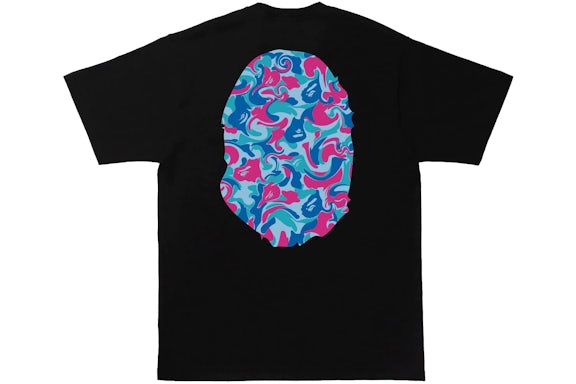 BAPE Big Head Marble Camo Black Tee