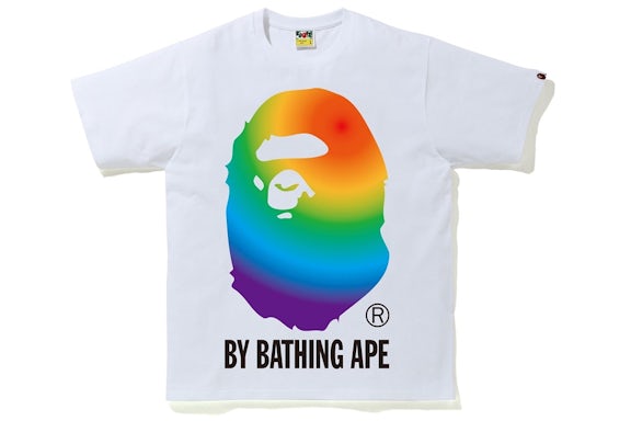 BAPE Big Head Rainbow White Tee