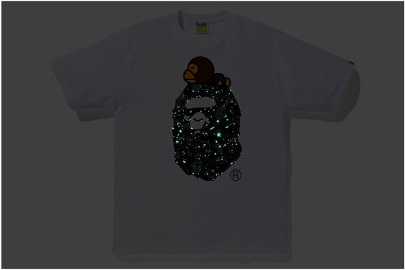 BAPE Big Head Space Camo Milo White Tee