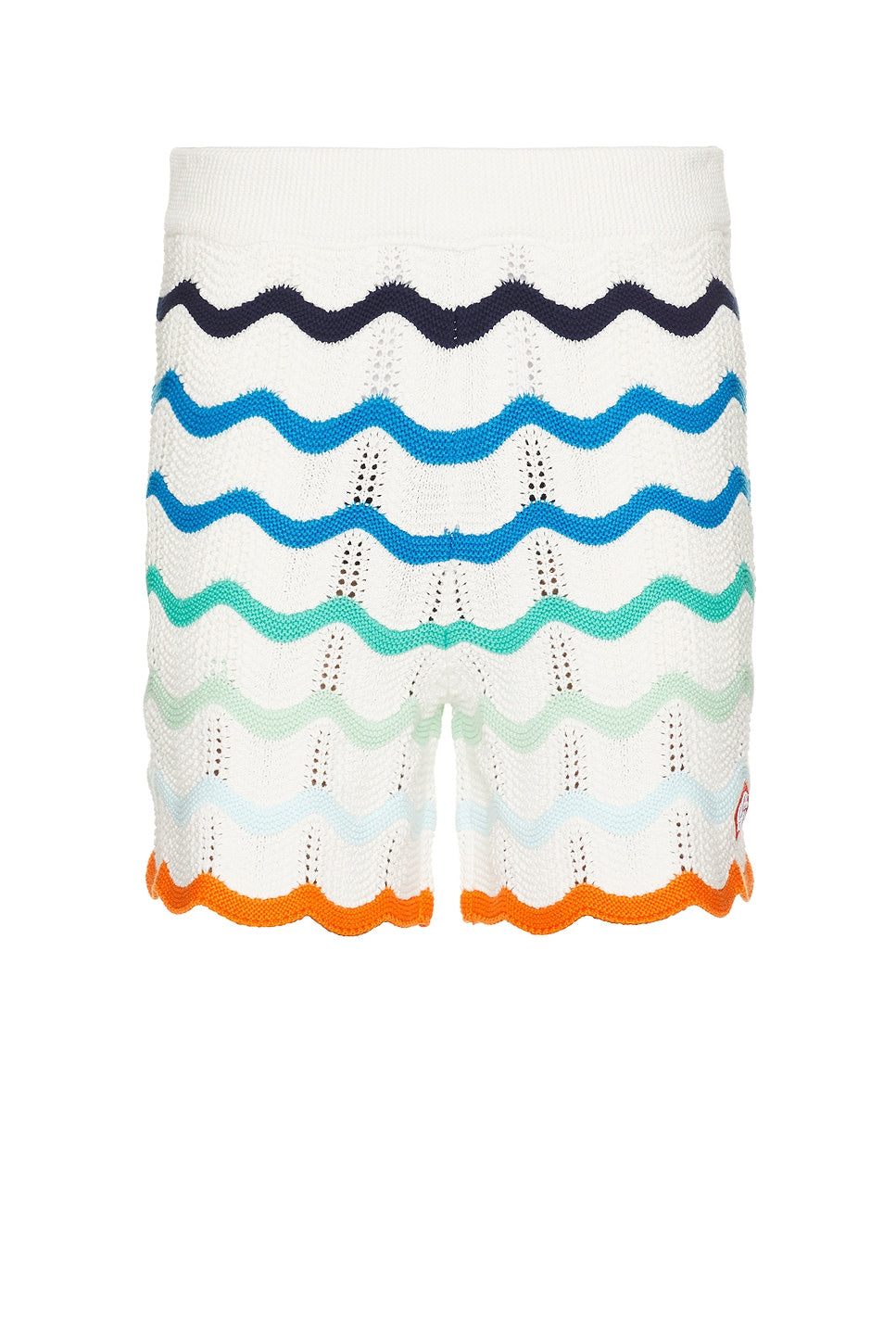 Beach club knit gradient wave texture shorts