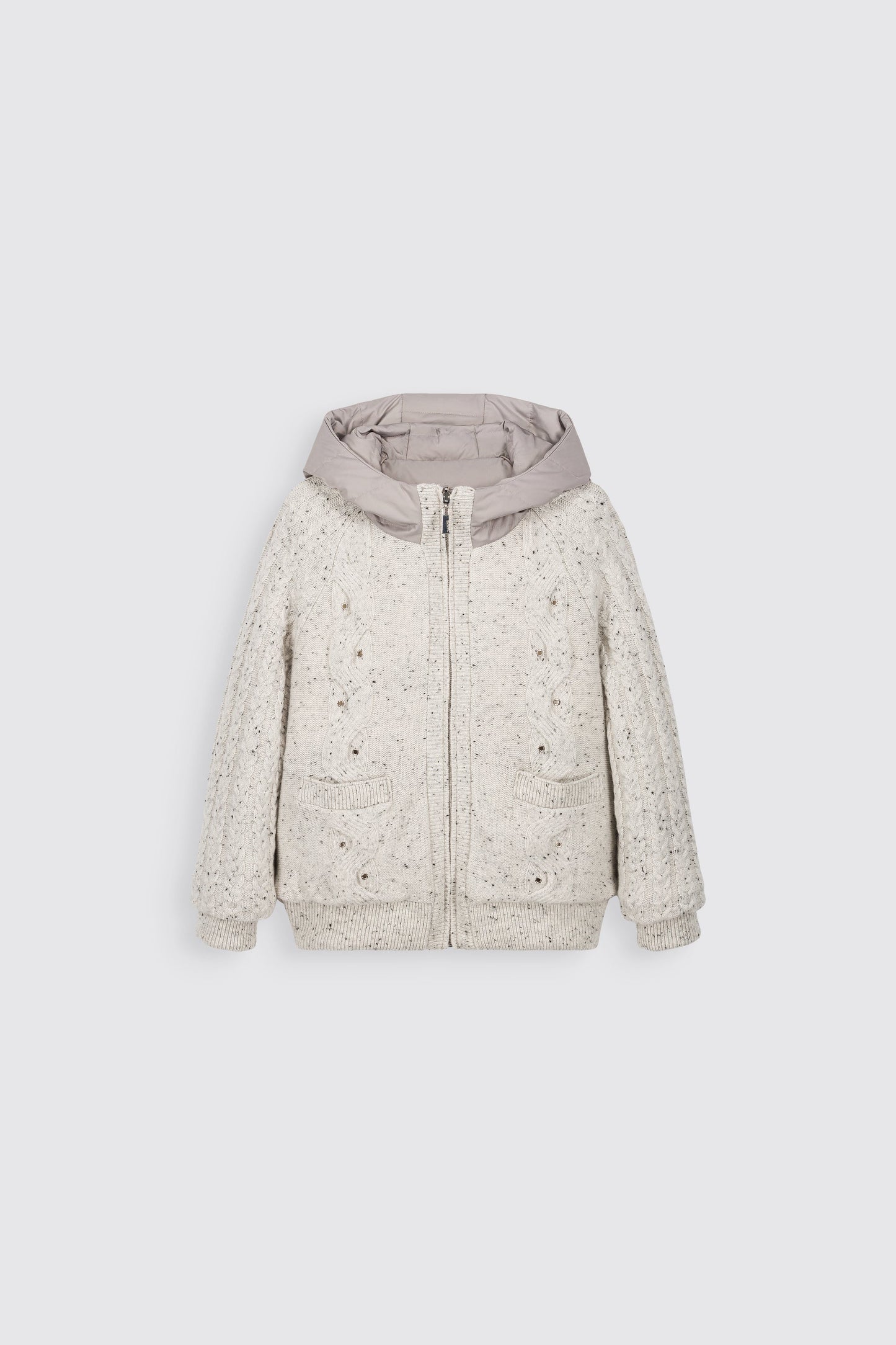 Paisley Pearl Zipper Hoodie White