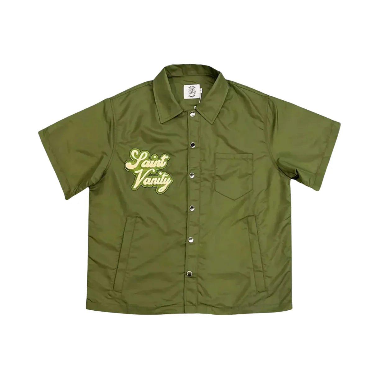 Nylon Button Up Olive