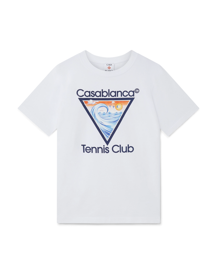 tennis club icon printed tee white jersey