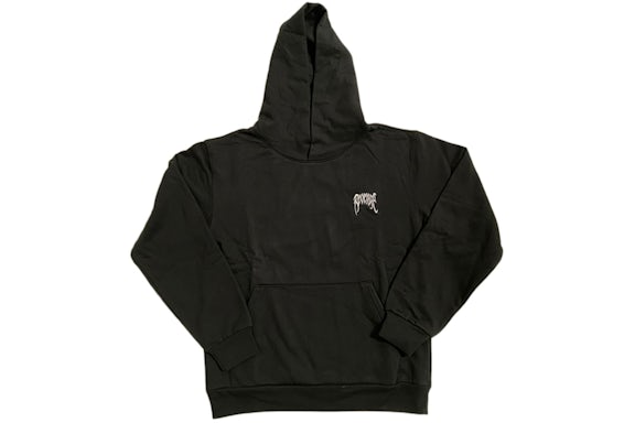 Basic Embroidered Hoodie Black