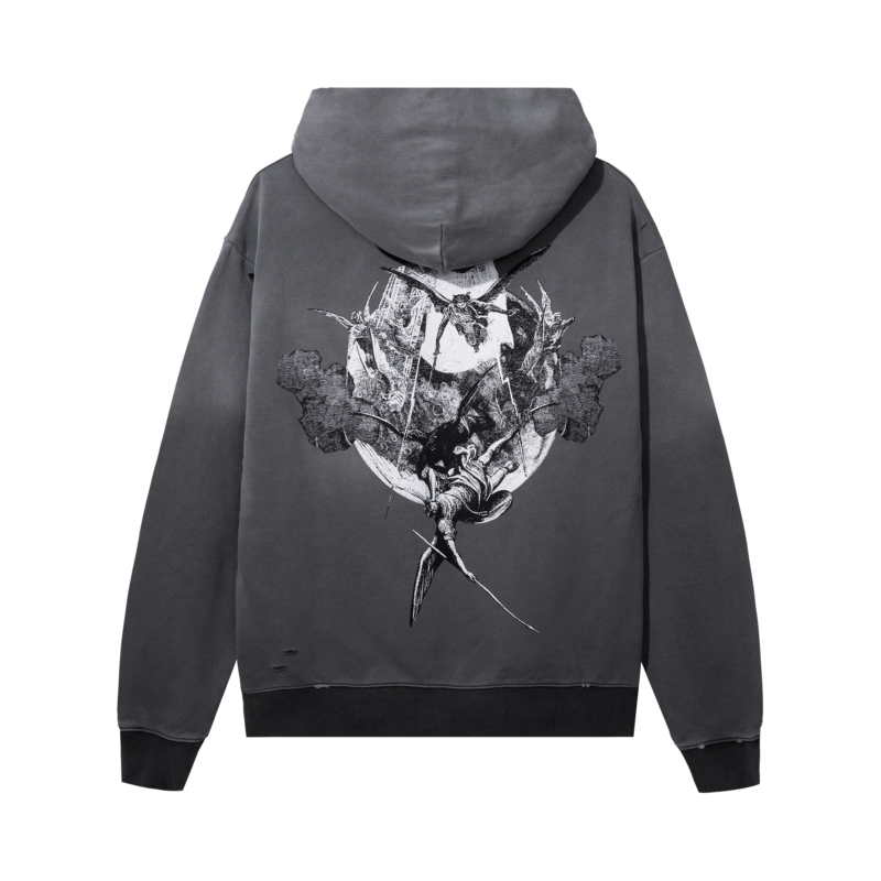 Kosuke Kawamura Glitch Arch Logo Treated Hoodie