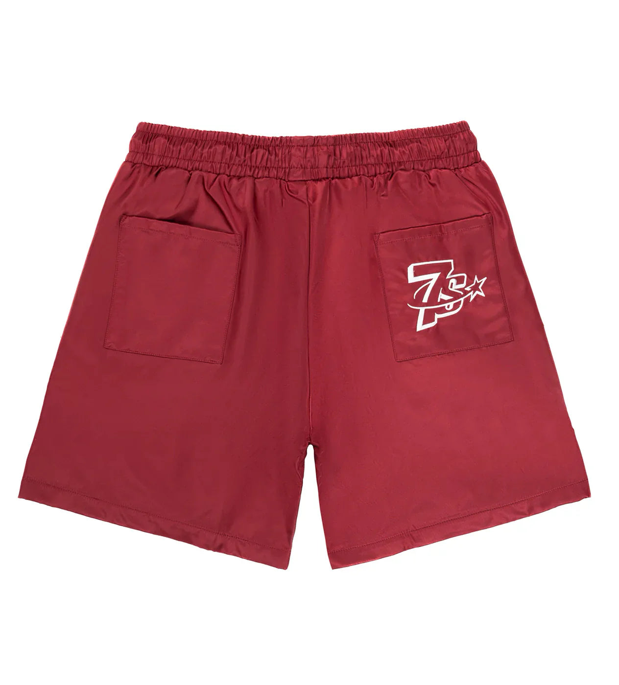 Nylon Button Up Shorts Red