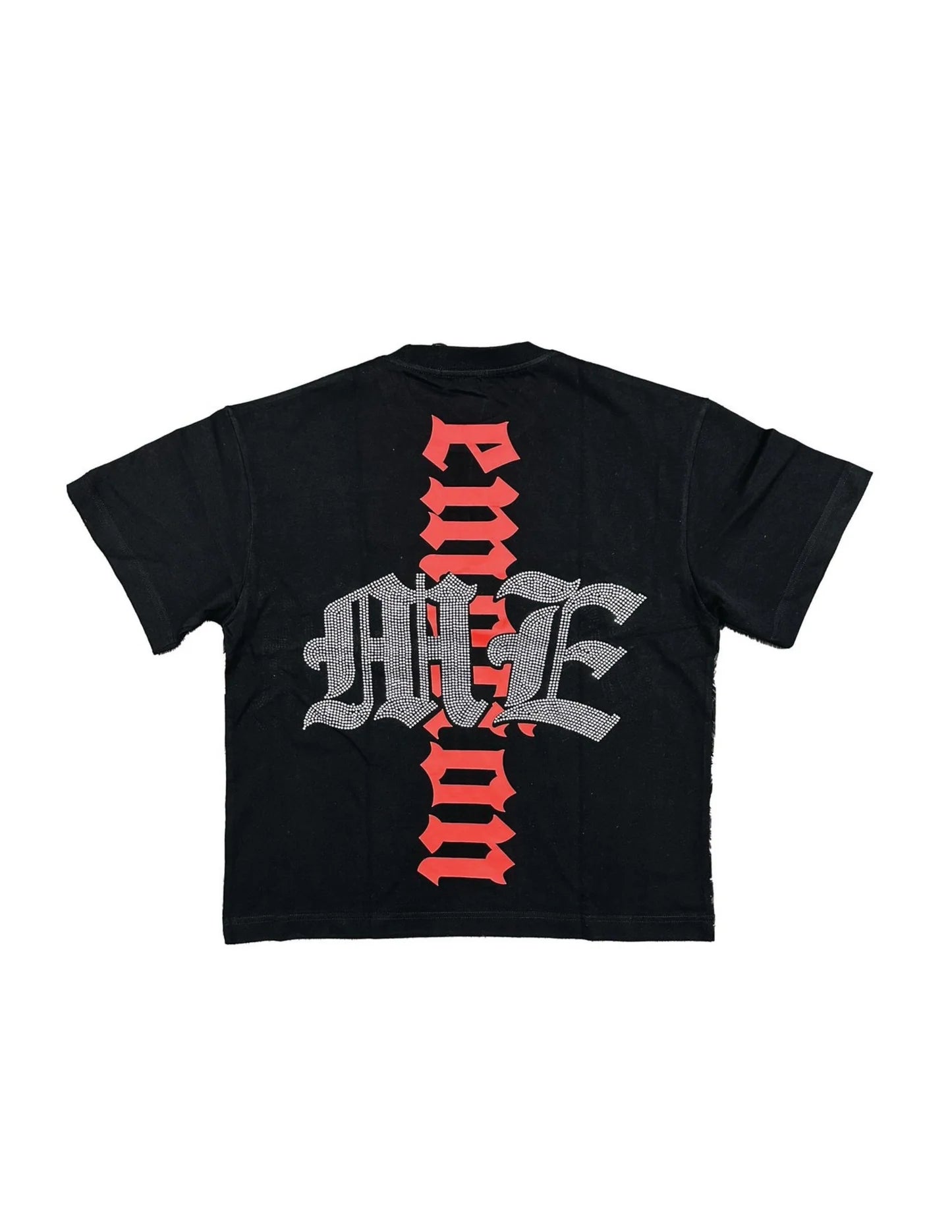 Octopus rhinestone black tee