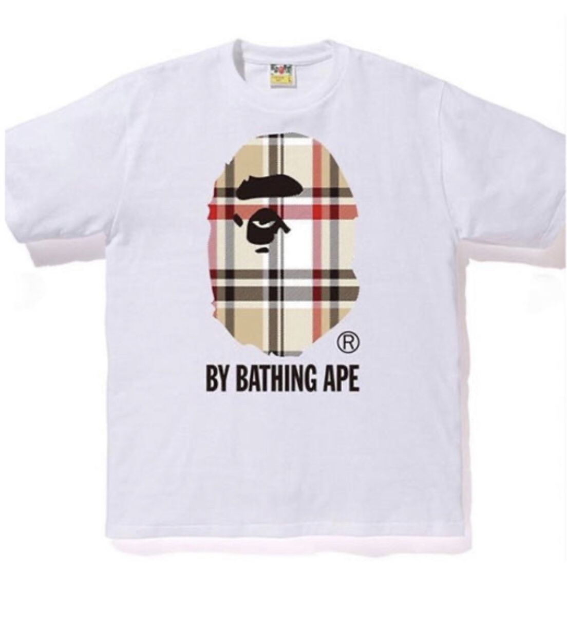 BAPE Big Head Check White Tee