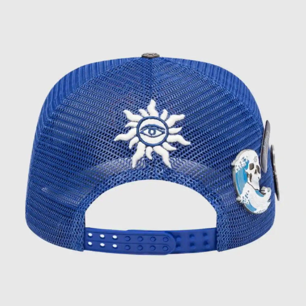 GS LOGO TRUCKER HAT BLUE/ORANGE