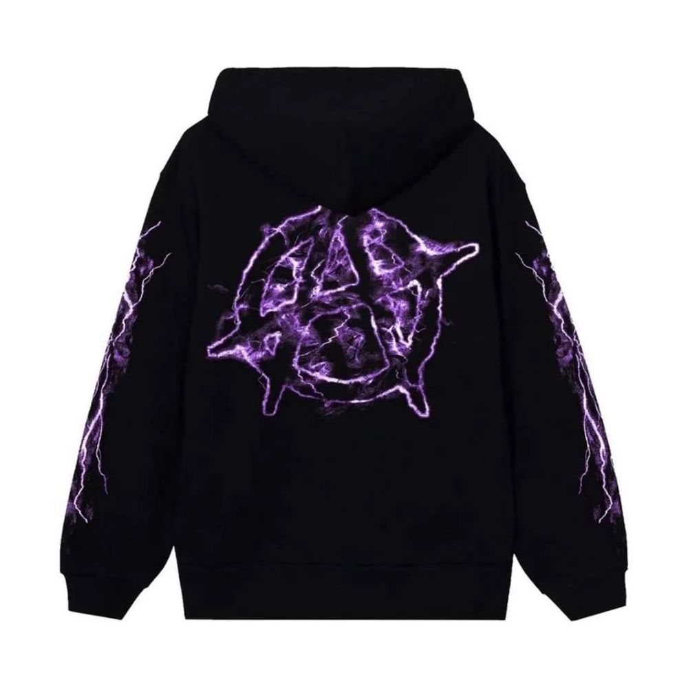 Purple Lightning Hoodie Black