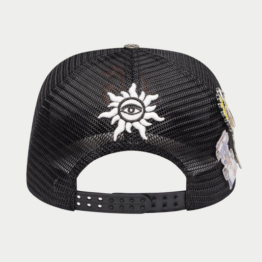 GS LOGO TRUCKER HAT BLACK/TANGERINE