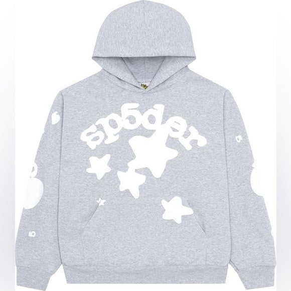 Sp5der Heather Grey Beluga Hoodie