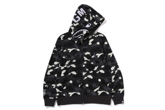 BAPE Shark Full Zip Hoodie Black City Camo