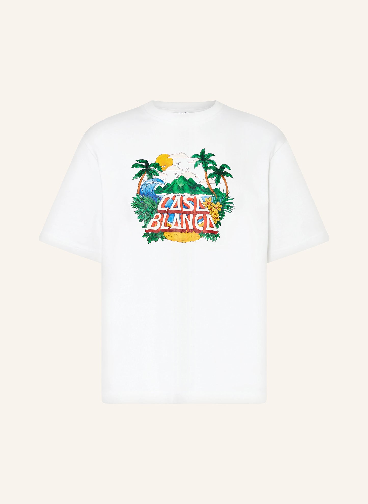 casa beach wave printed oversized tee heavy white jersey