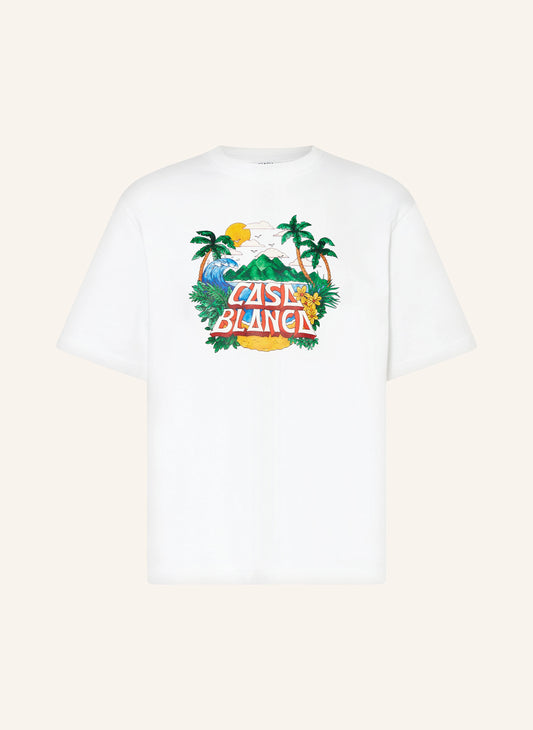 casa beach wave printed oversized tee heavy white jersey