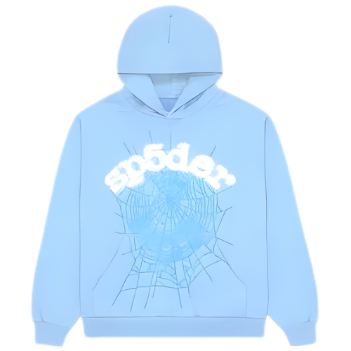 Sp5der Sky Blue Web Hoodie