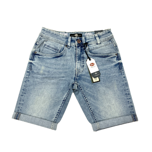 ME rhinestone denim shorts blue