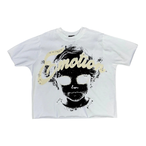 White pearl cropped tee