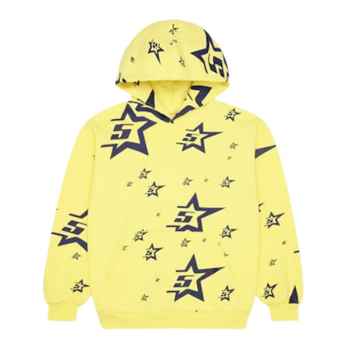 YELLOW 5STAR PRINT HOODIE