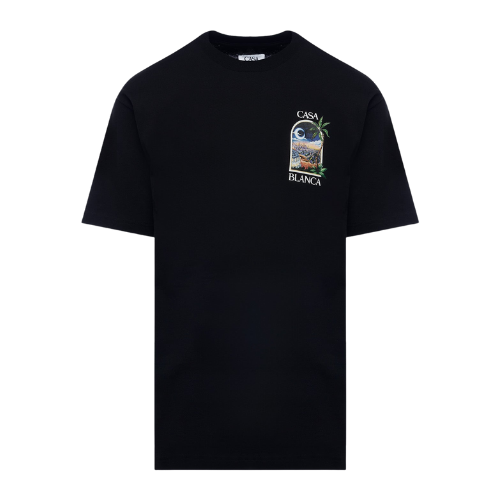 la night printed tee black jersey