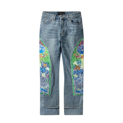 Cowboy Embroidered Denim Sky