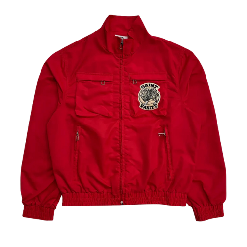Nylon Cargo Button Up Red