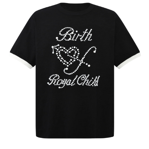 Pearl Patchwork Tee Black