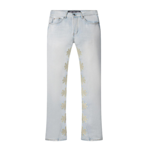 Studded Sun Logo Denim Pant Blue/Bone