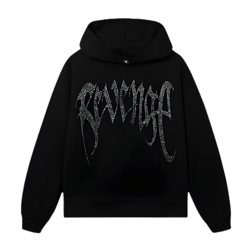 X heartbreak bejeweled hoodie black/clear