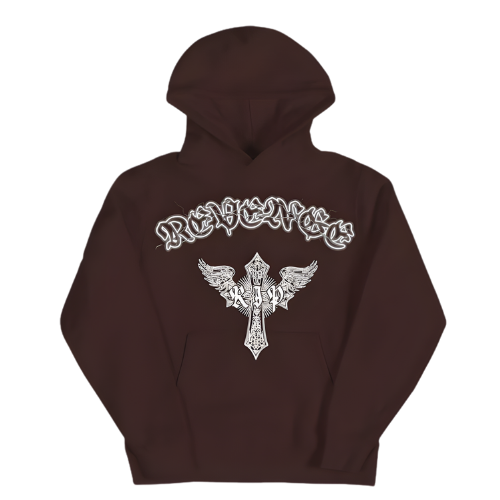 Skeleton Angel Hoodie Chocolate Brown