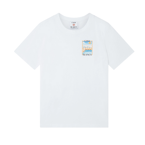 surreal pool printed tee white jersey