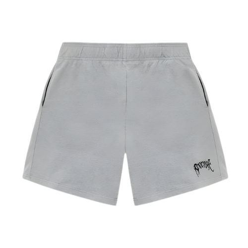 Black Embroidered Basic Shorts Grey