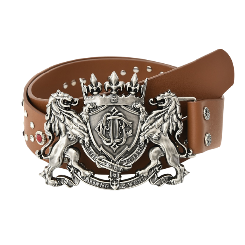 Lion Metal Belt Brown