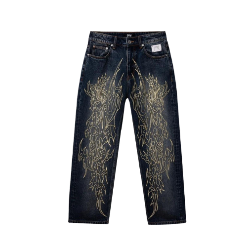 Tribal Cross Denim Pant Copper