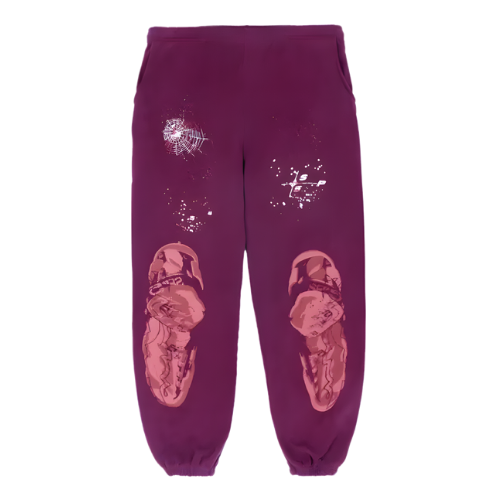 Sp5der Nocturnal Highway Dark Purple Sweatants