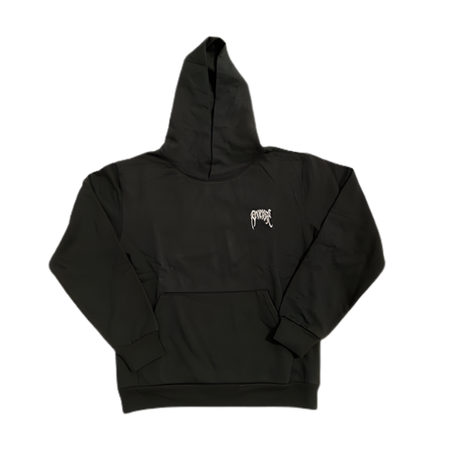 Basic Embroidered Hoodie Black