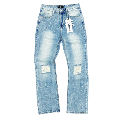 Rhinestone Denim Jeans Blue