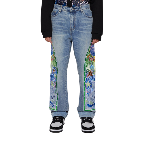 Cowboy Embroidered Denim Sky