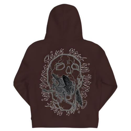 Skeleton Angel Hoodie Chocolate Brown