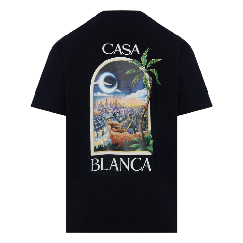 la night printed tee black jersey