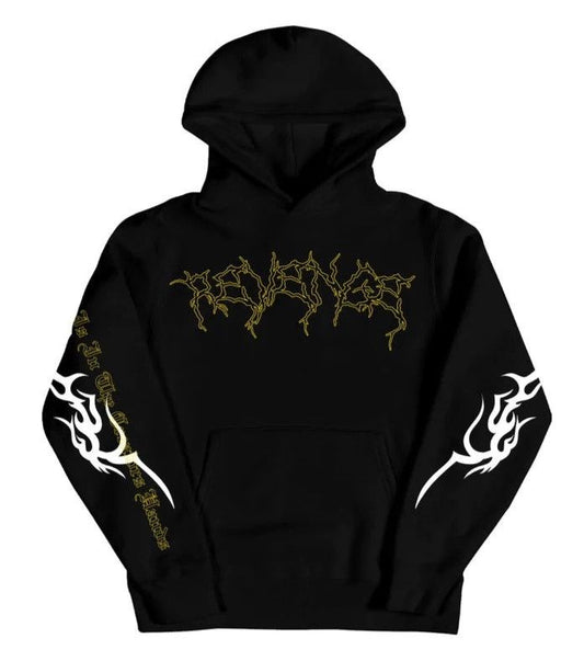 Yellow Lightning Cerebrus Hoodie Black